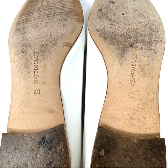 SOLD -- MANOLO BLAHNIK color block, cap toe flats, made in Italy, size 40 - Picture 8 of 9